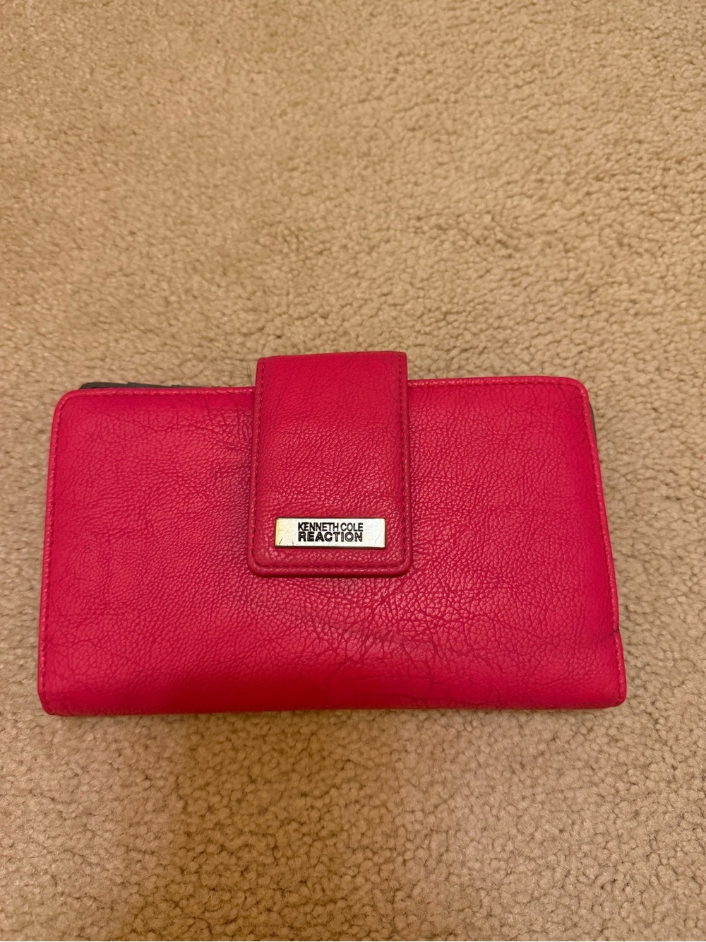 Kenneth Cole Reaction Bright Pink Leather Snap Wallet